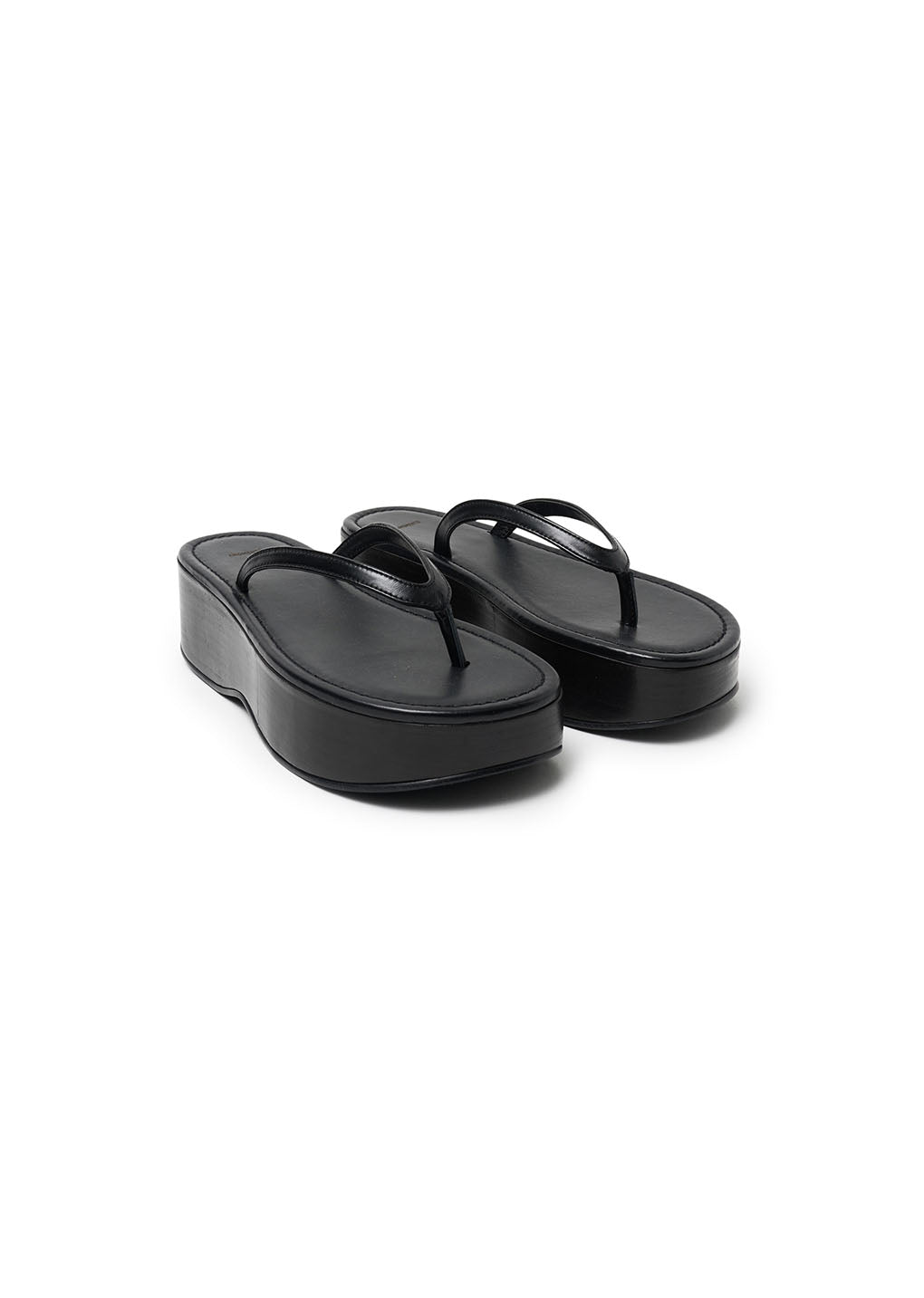 platform flip flops, black