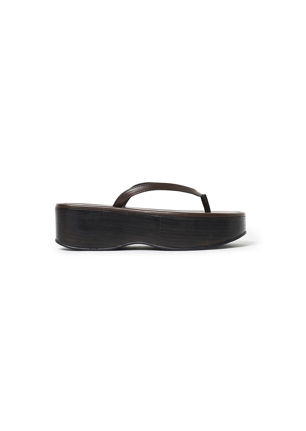 platform flip flops, brown