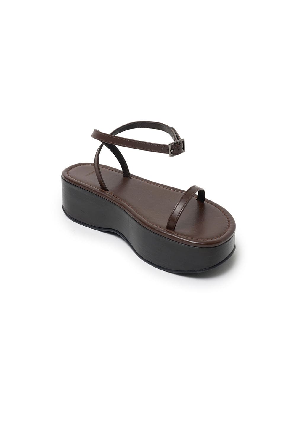 platform sandals, brown