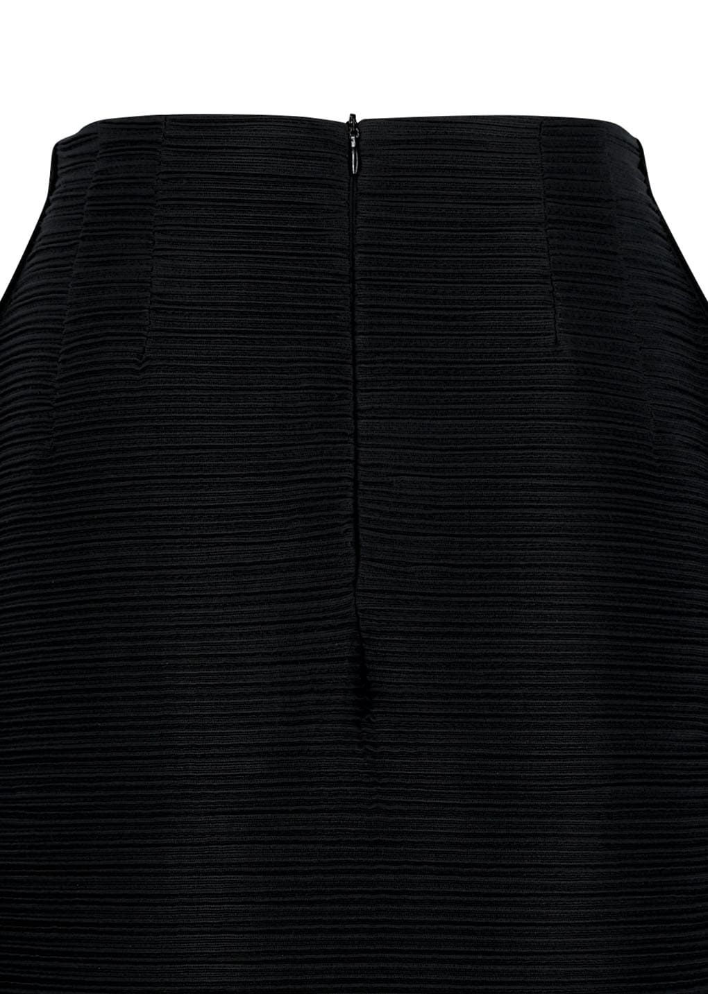 pleats curved skirt, black
