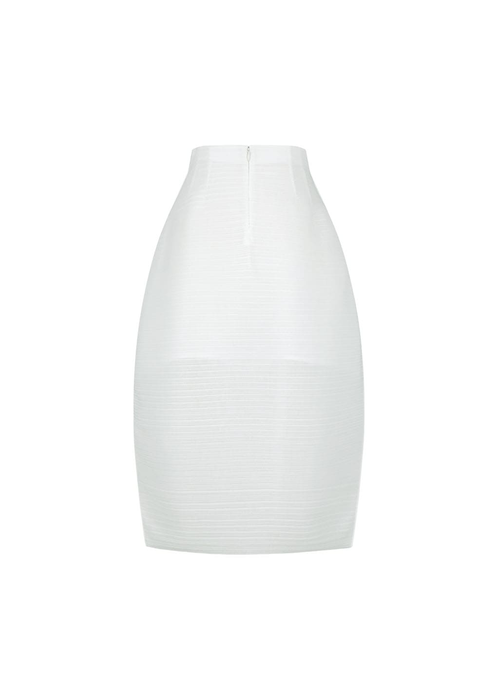 pleats curved skirt, white