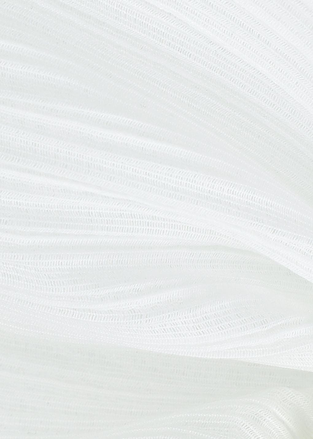 pleats curved skirt, white