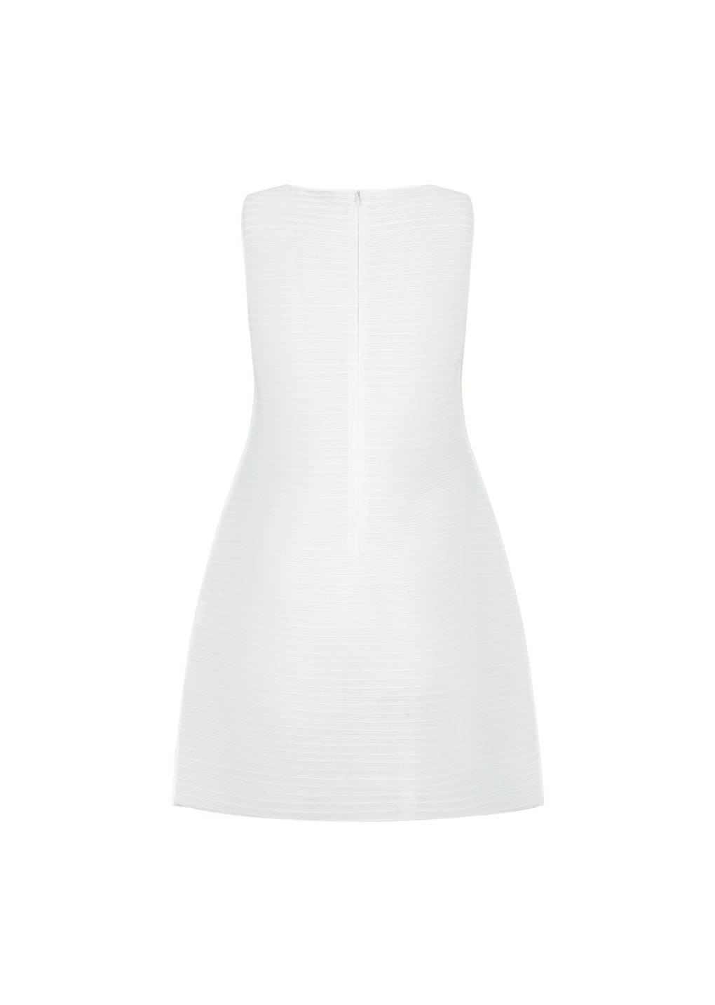 pleats hourglass mini dress, white