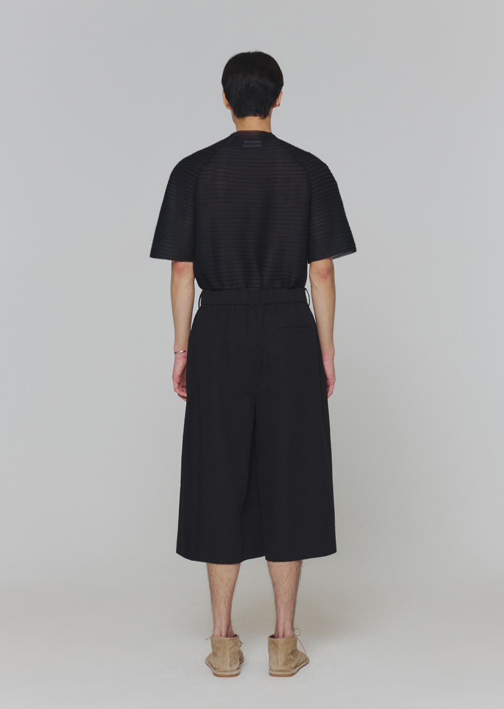 pleats raglan top, black