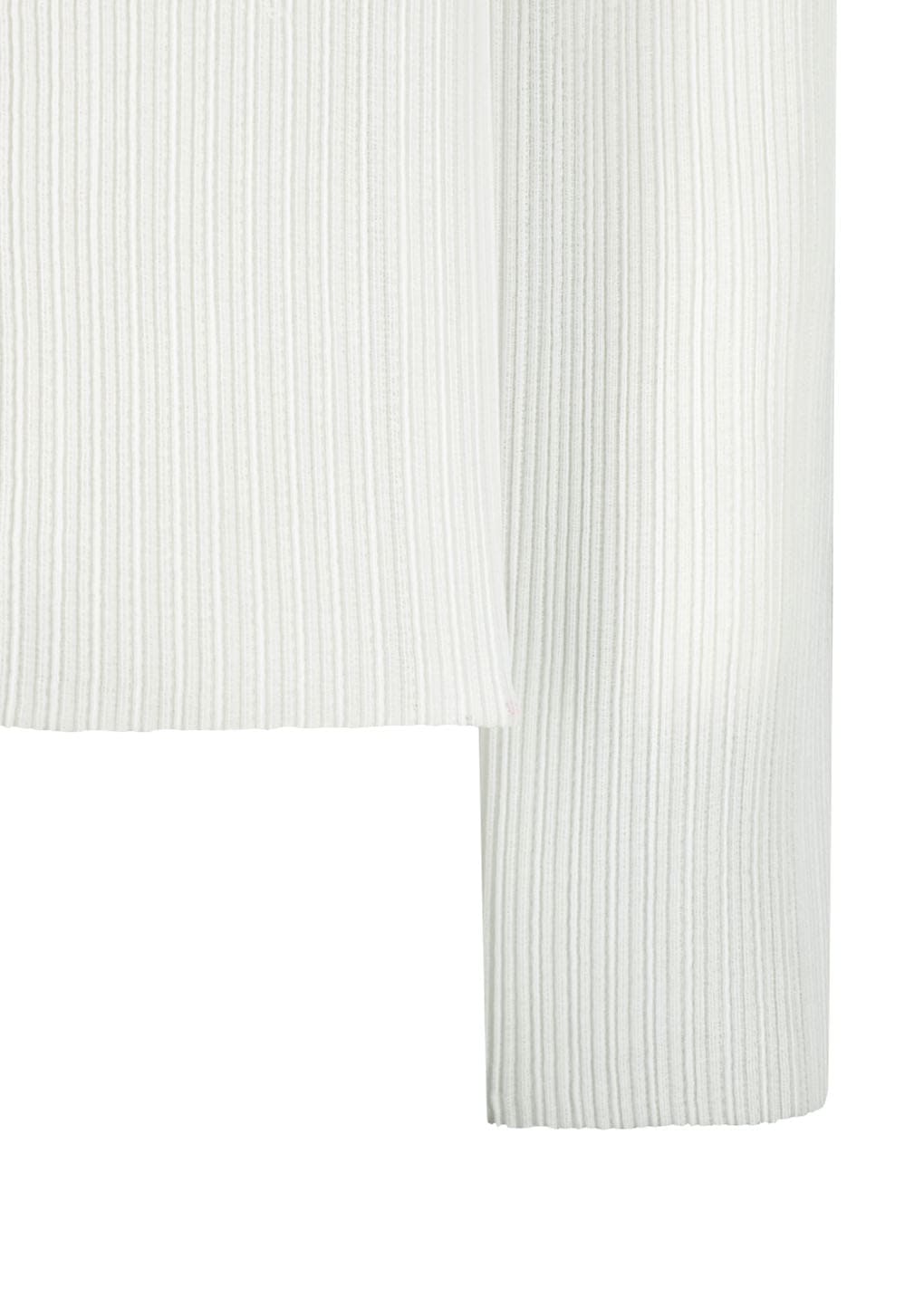 pleats zip up jumper, white
