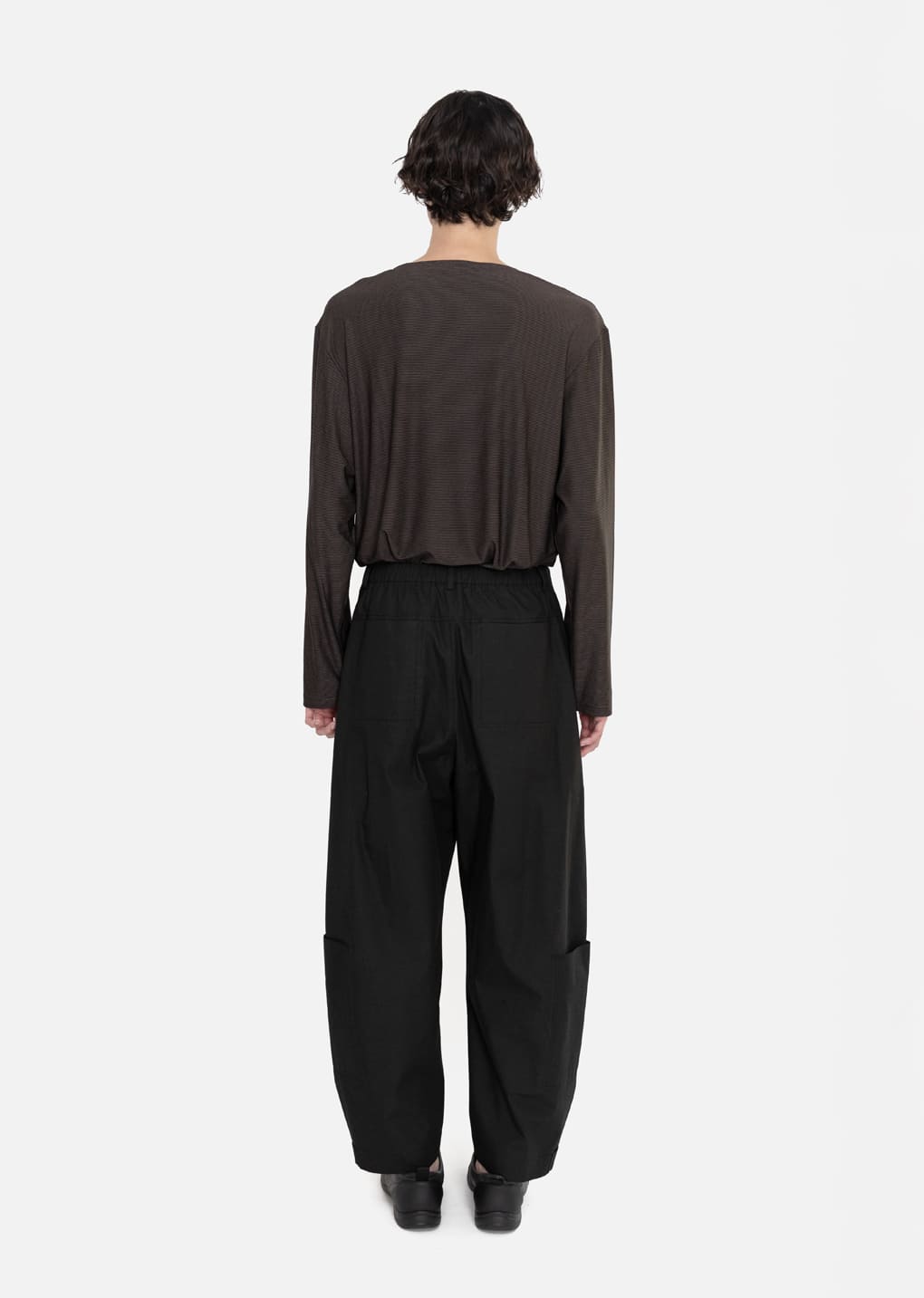 pocket banding pants, black