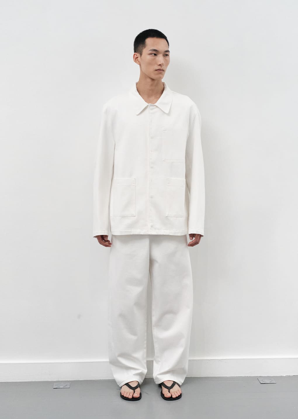pocket denim jacket, white hover