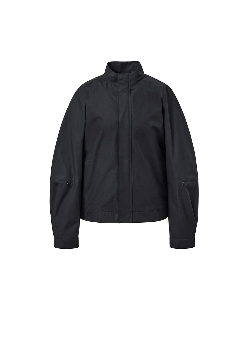 raglan cotton zip jumper, black
