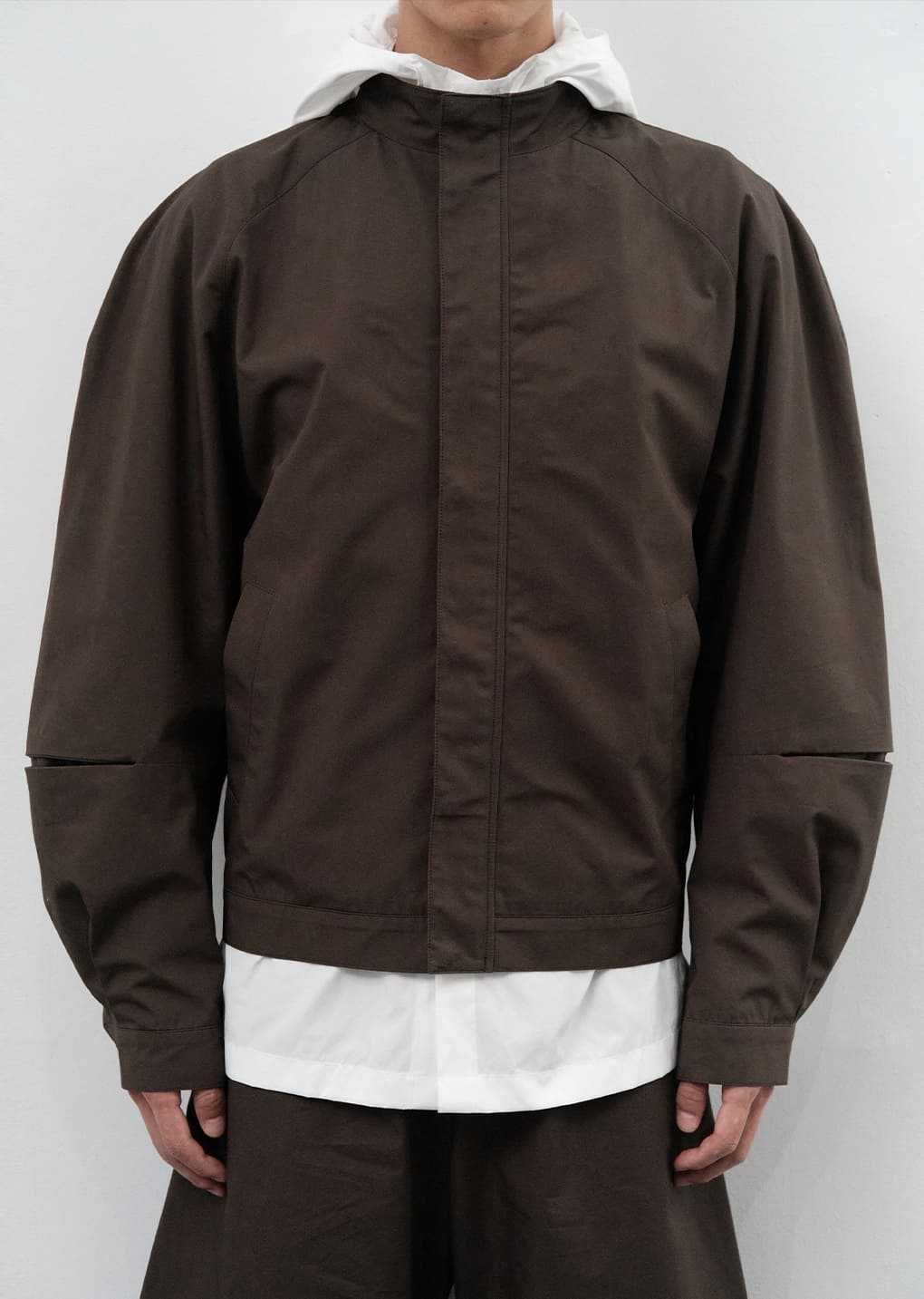 raglan cotton zip jumper, brown