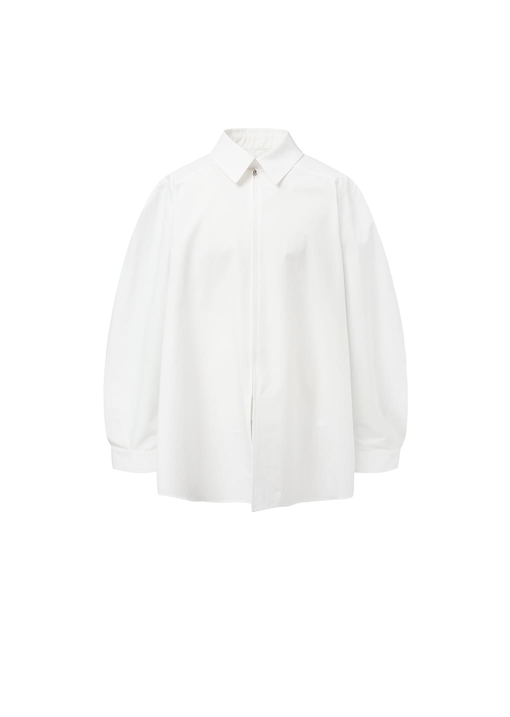 raglan oversized zip-up shirts, white