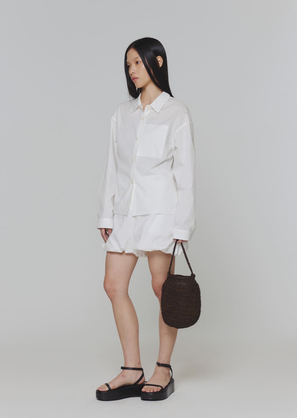 reverse pocket shirts, white
