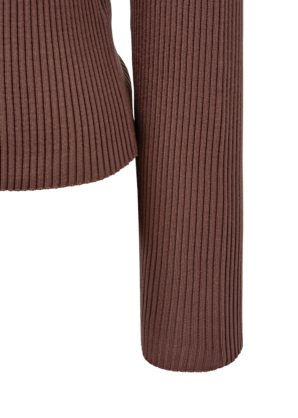 ribbed mock neck cardigan, brown