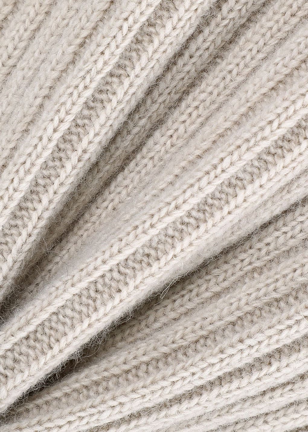 ribbed turtle pullover, beige