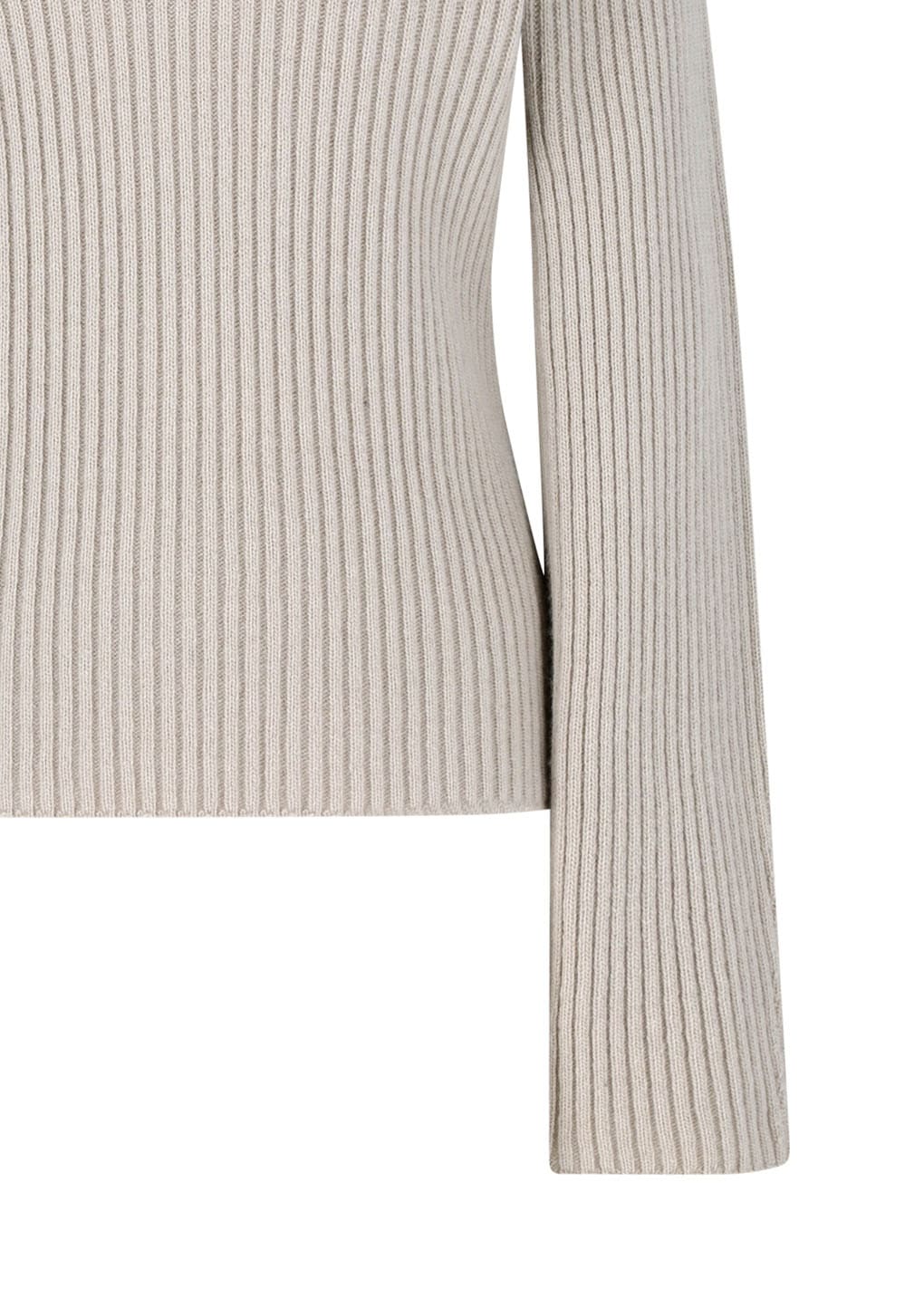 ribbed turtle pullover, beige