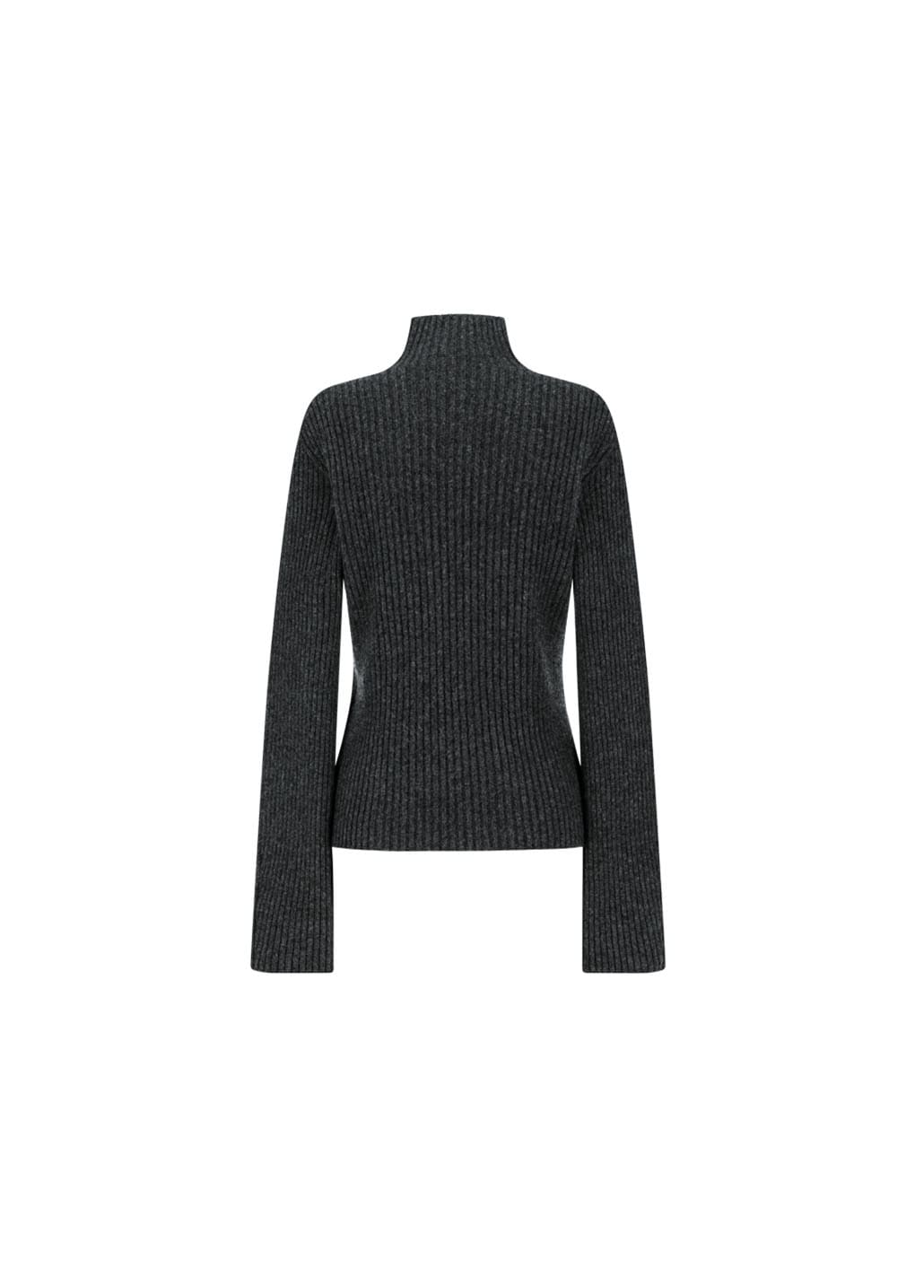 ribbed turtle pullover, charcoal