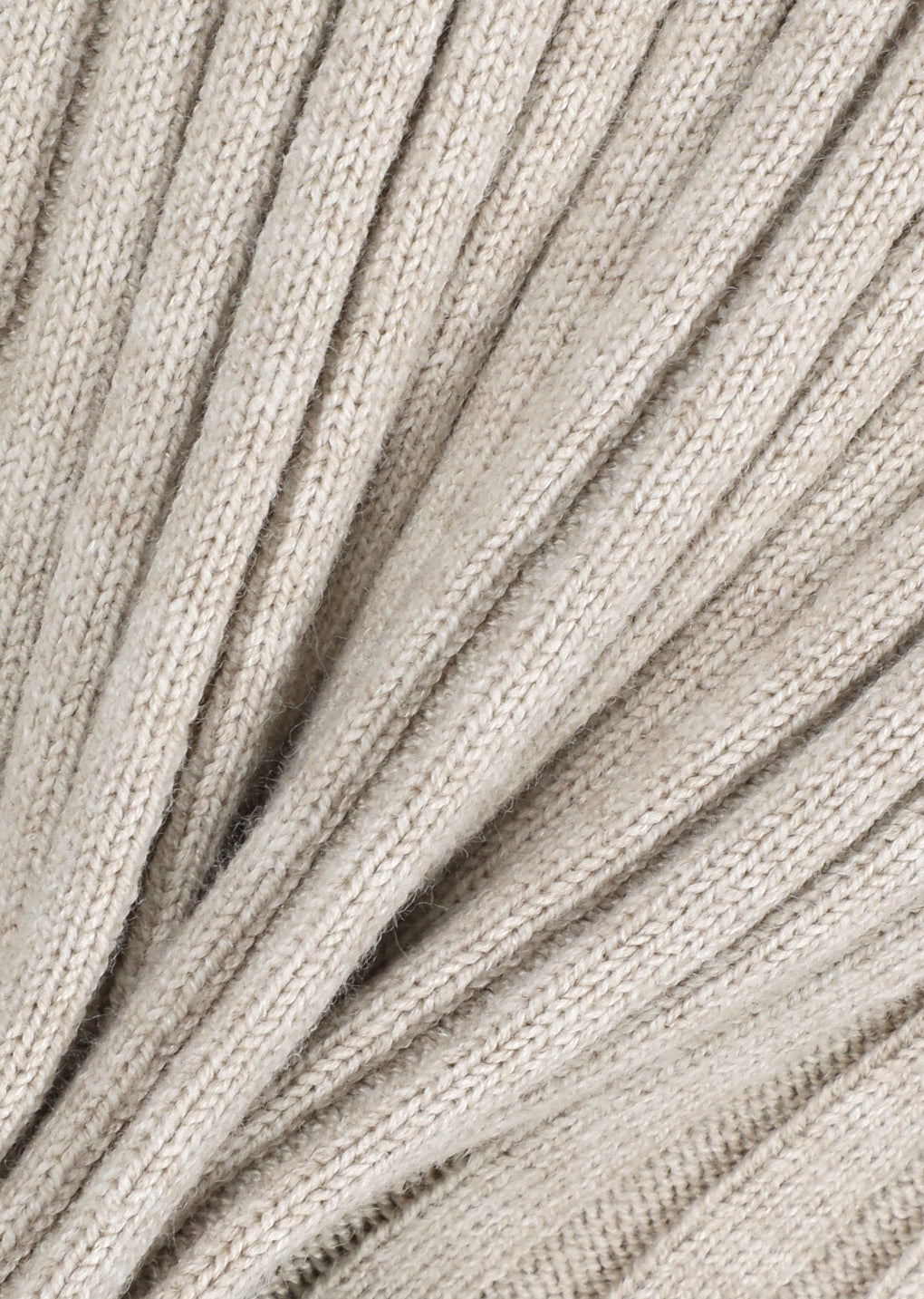 ribbed high neck zip up, beige
