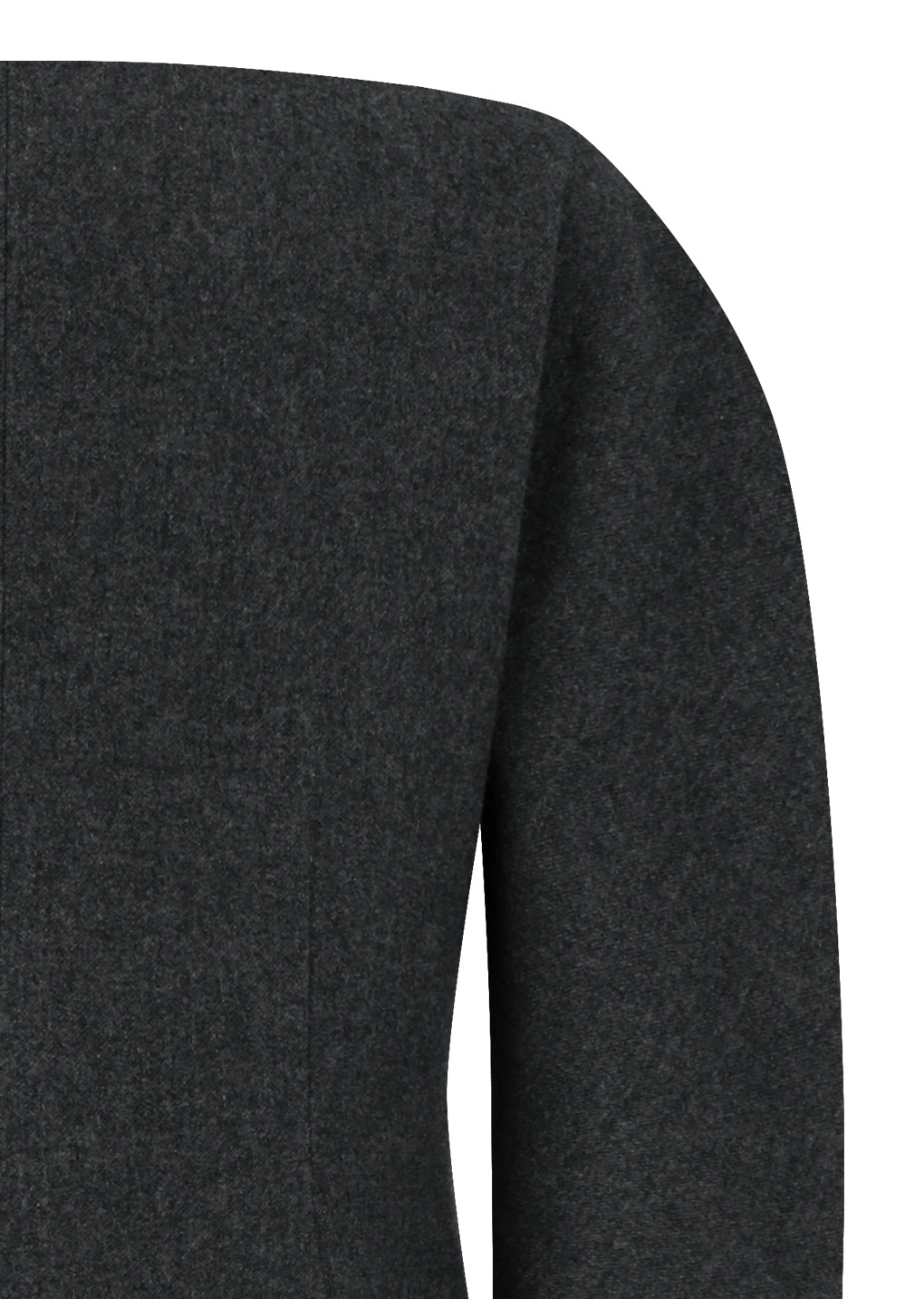 rounded shoulder long jacket, charcoal