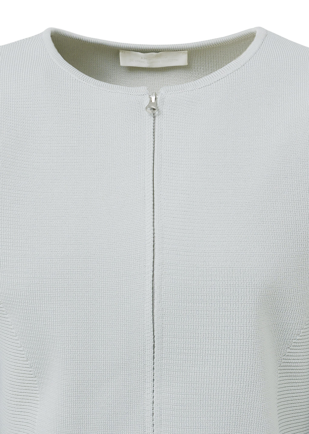 rounded zip-up cardigan, grey
