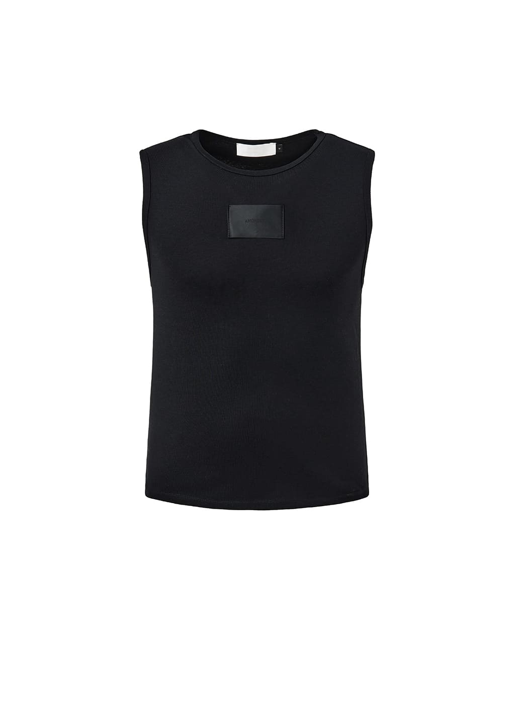 round neck sleeveless top, black