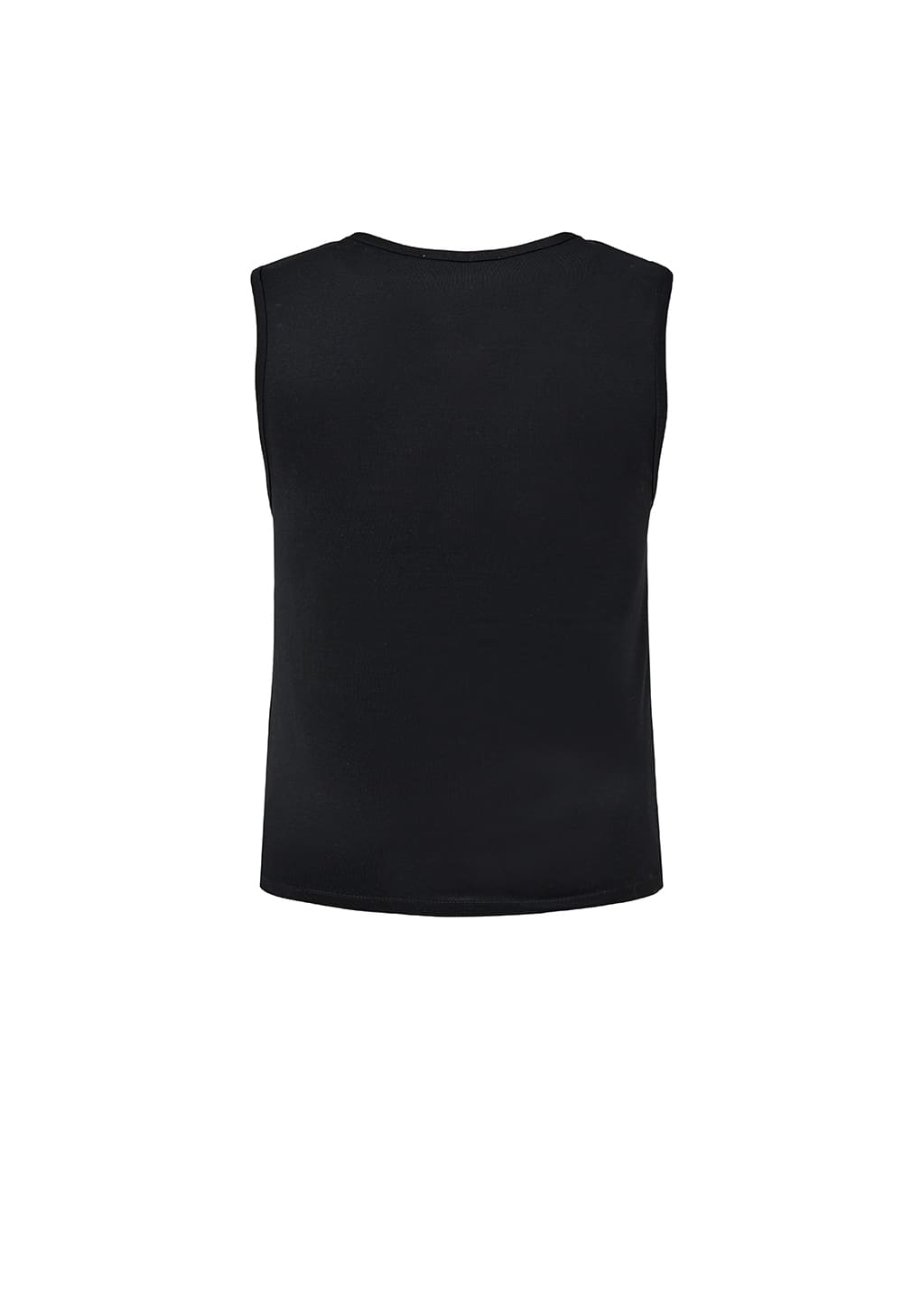round neck sleeveless top, black