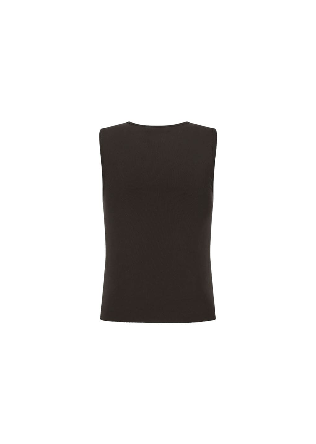 round neck sleeveless top, brown