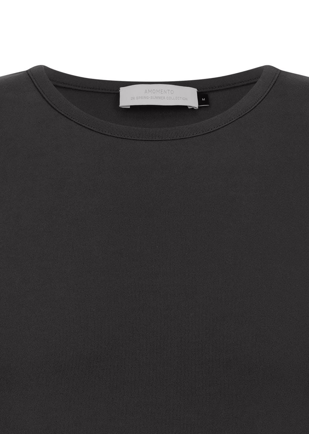 round neck sleeveless top, charcoal