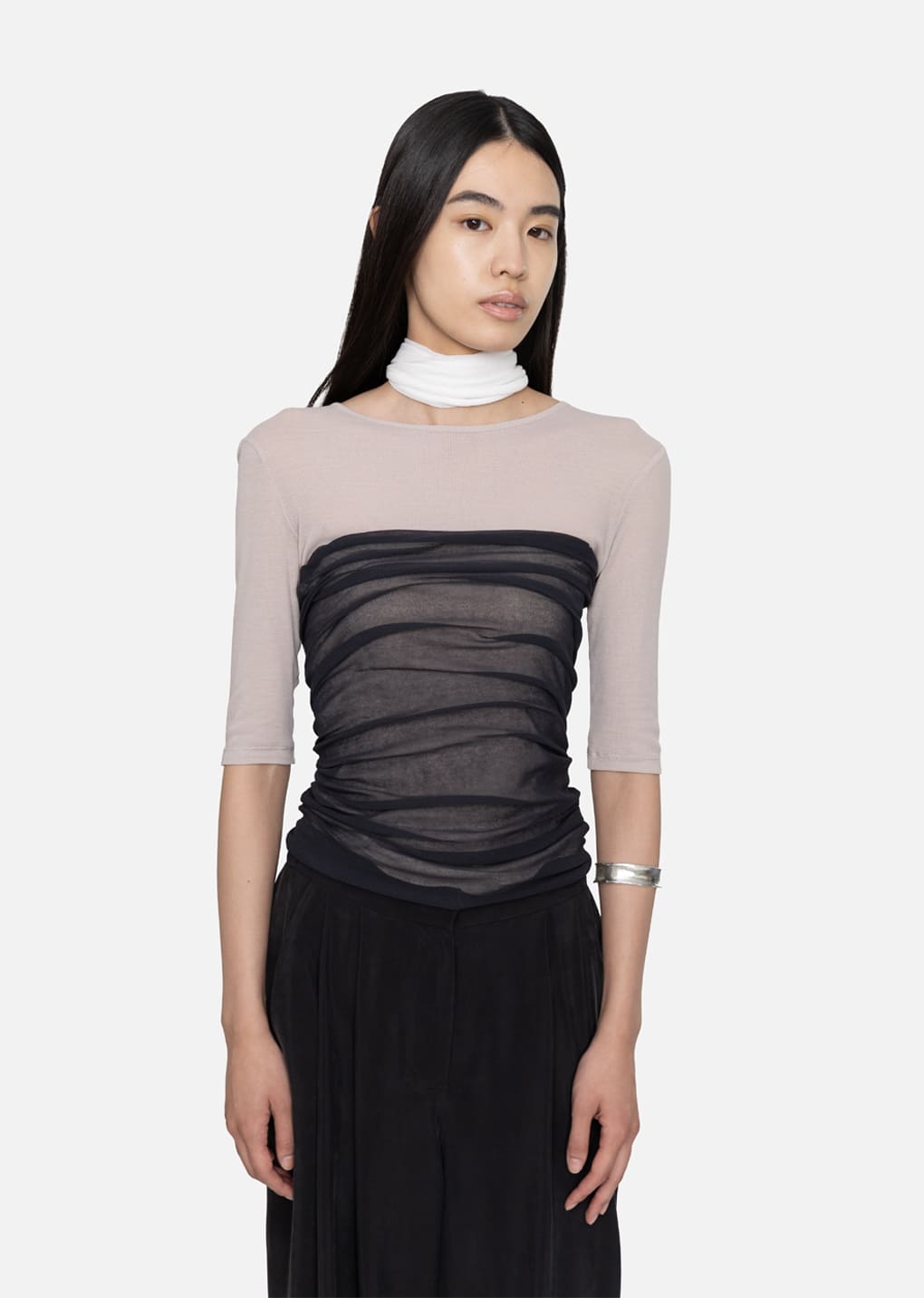 round short sleeve t-shirt, beige