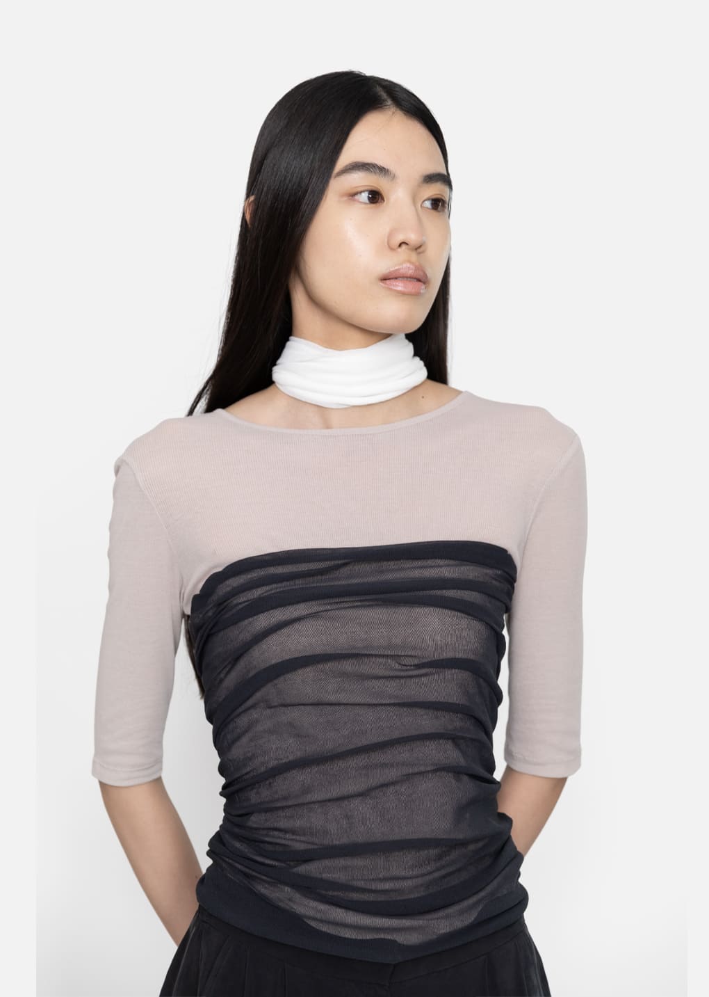 round short sleeve t-shirt, beige