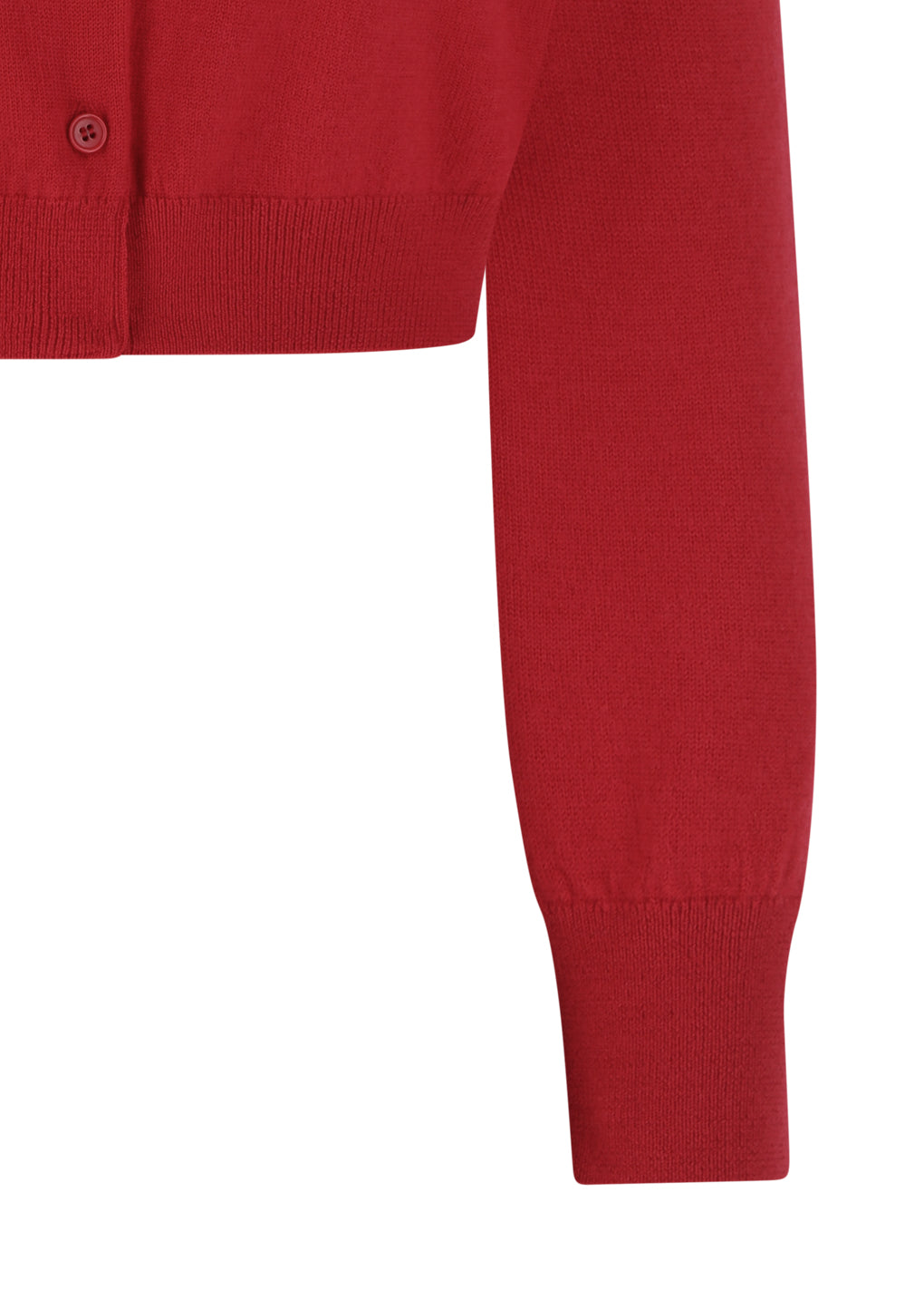 round neck crop cardigan, red