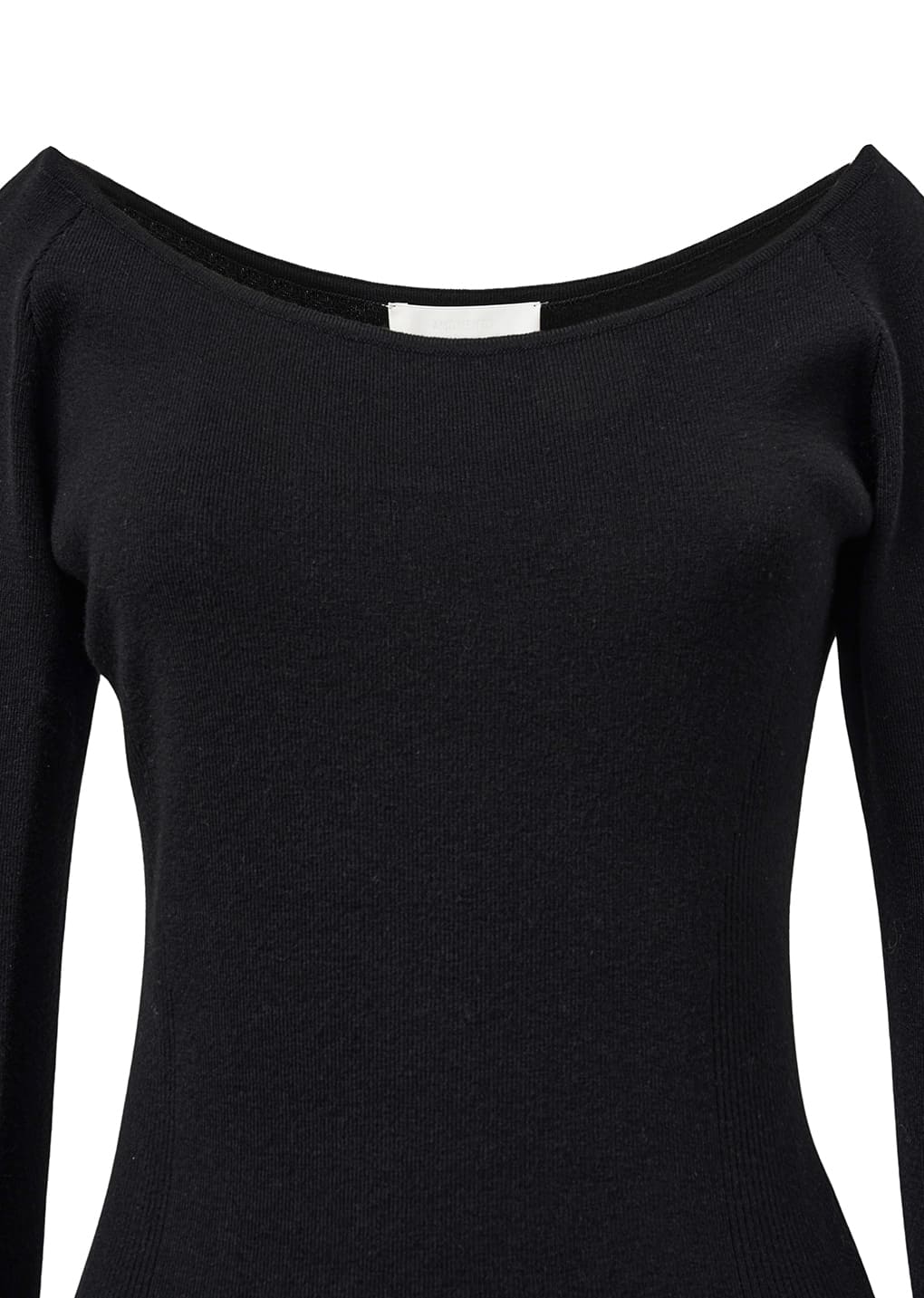 scoop neck knit top, black
