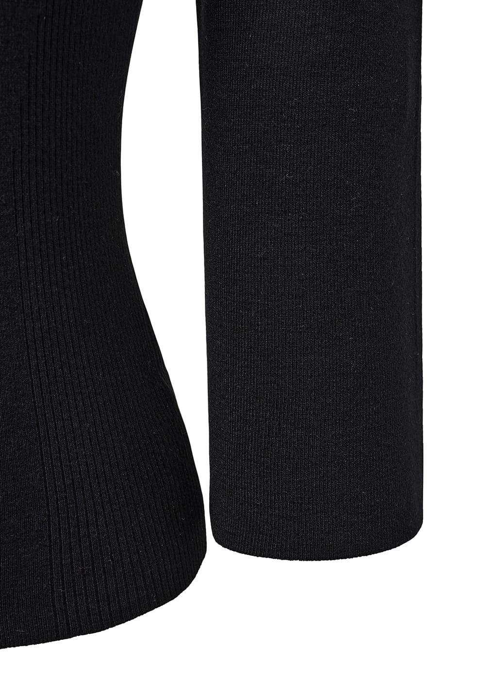 scoop neck knit top, black