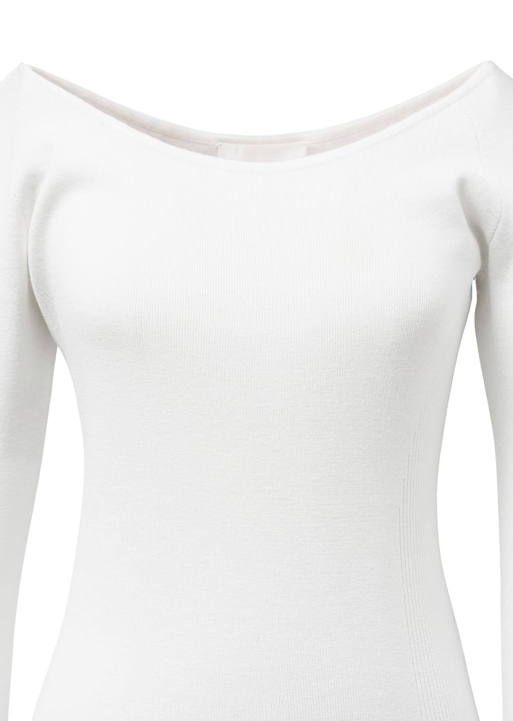 scoop neck knit top, white