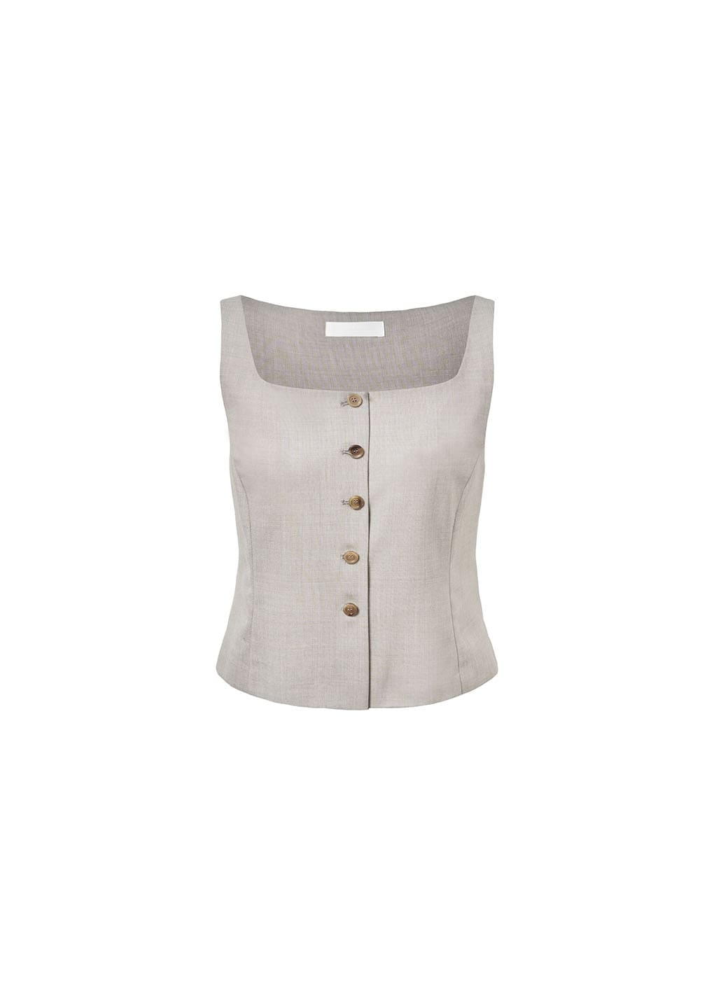 scoop neck two way vest, beige