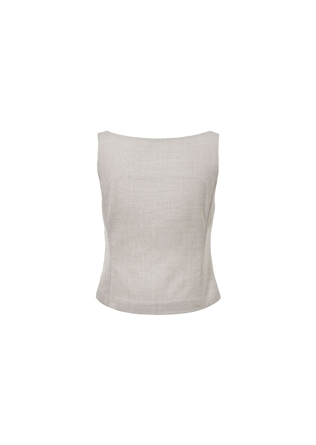 scoop neck two way vest, beige