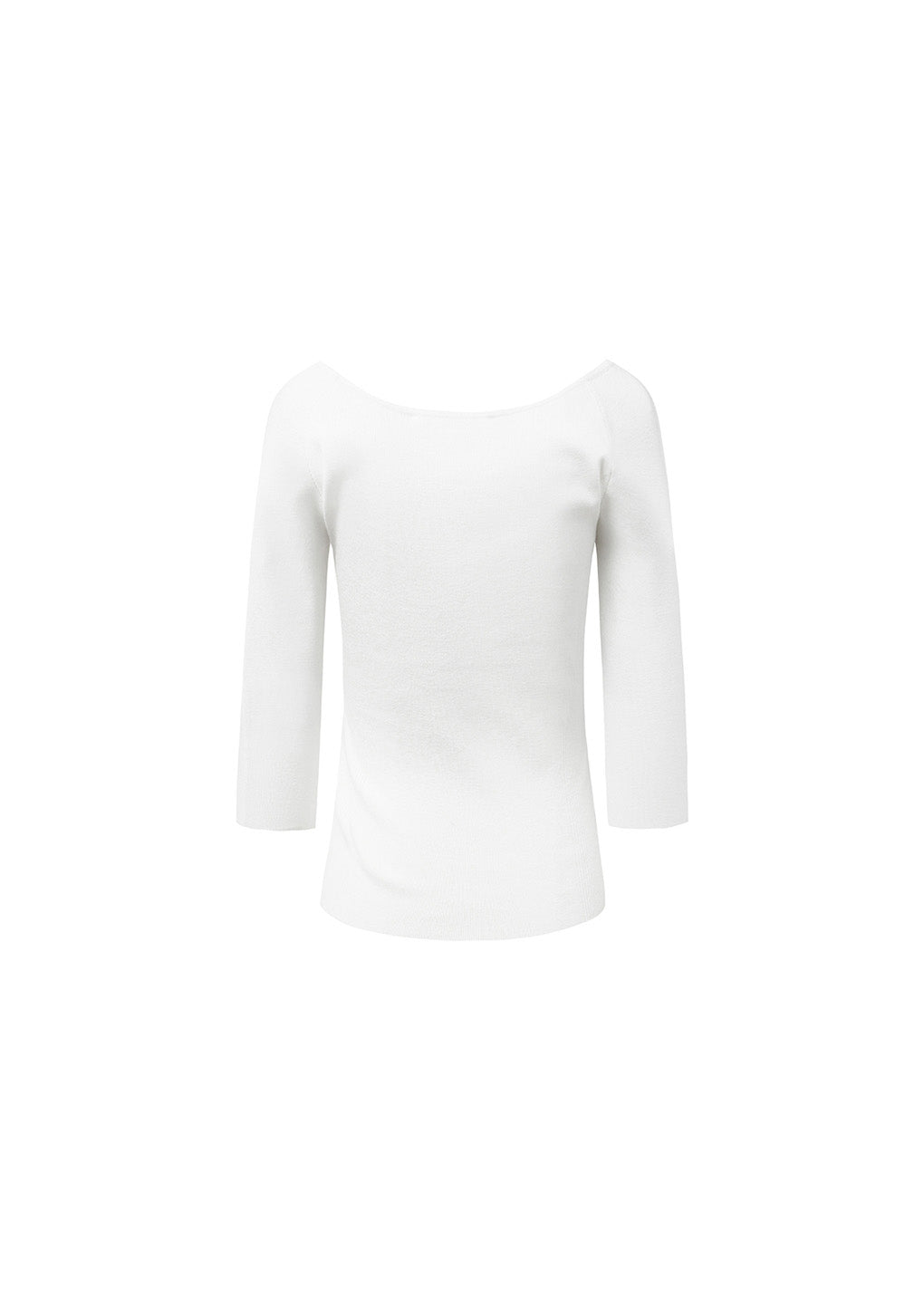 scoop neck knit top, white hover