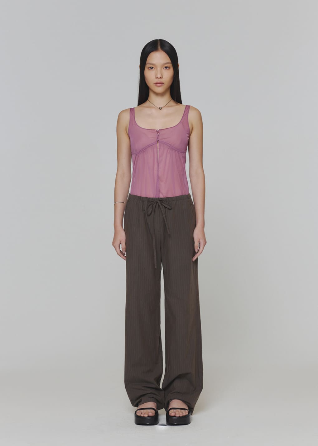 sheer bra top, pink