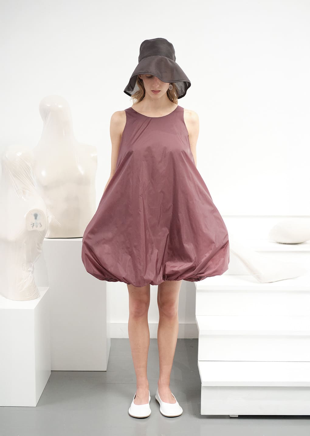 sheer bucket hat, charcoal