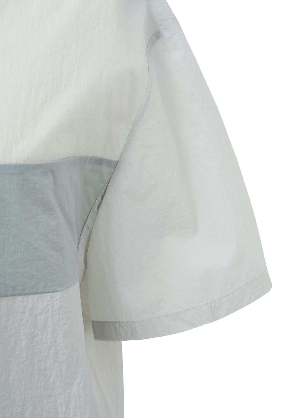 sheer color block top, light grey