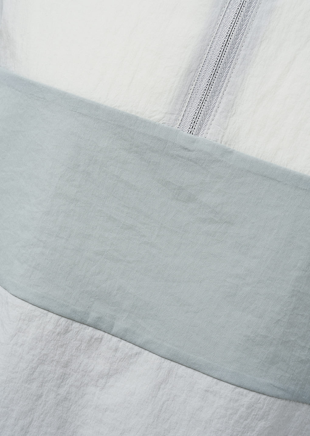 sheer color block top, light grey