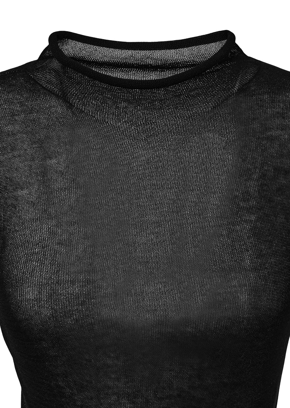 sheer cropped knit, black