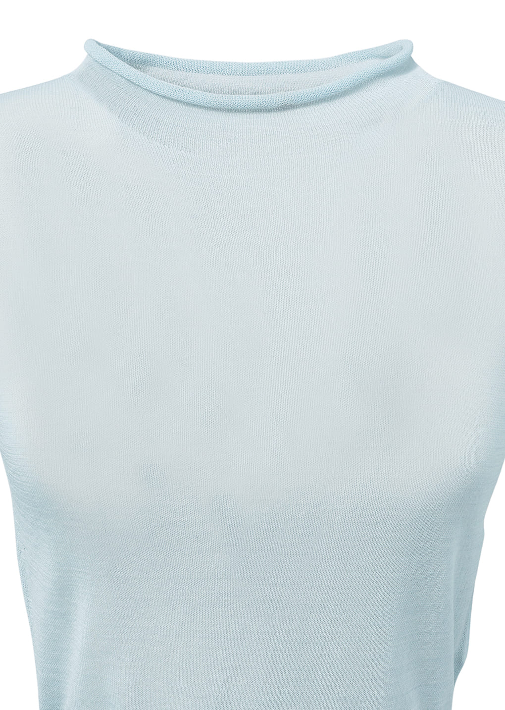 sheer cropped knit, blue