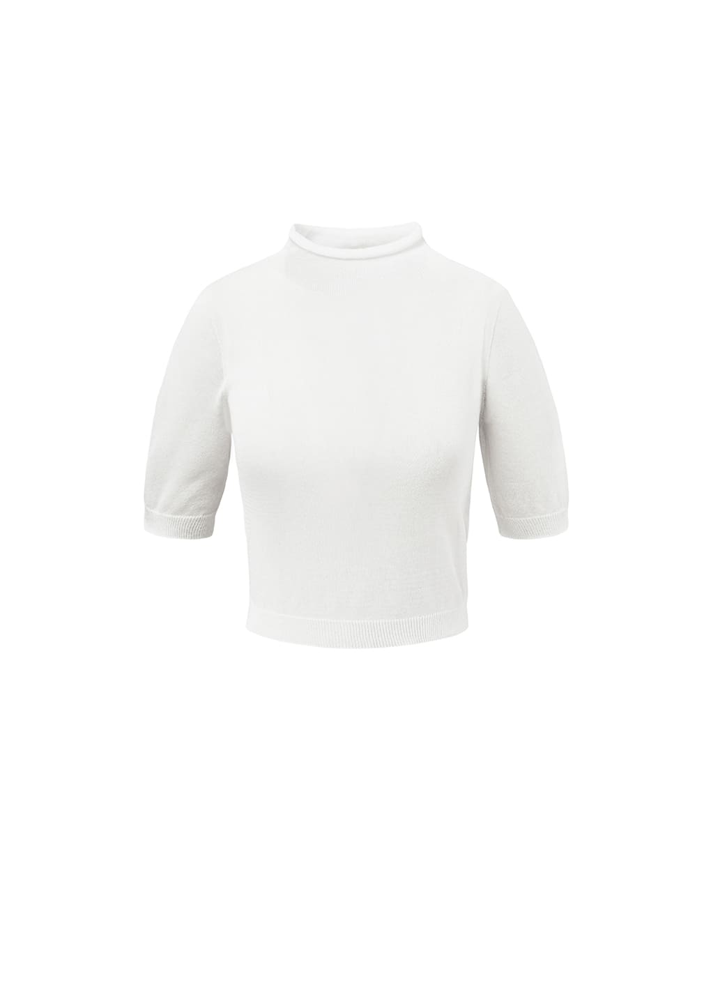 sheer cropped knit, white