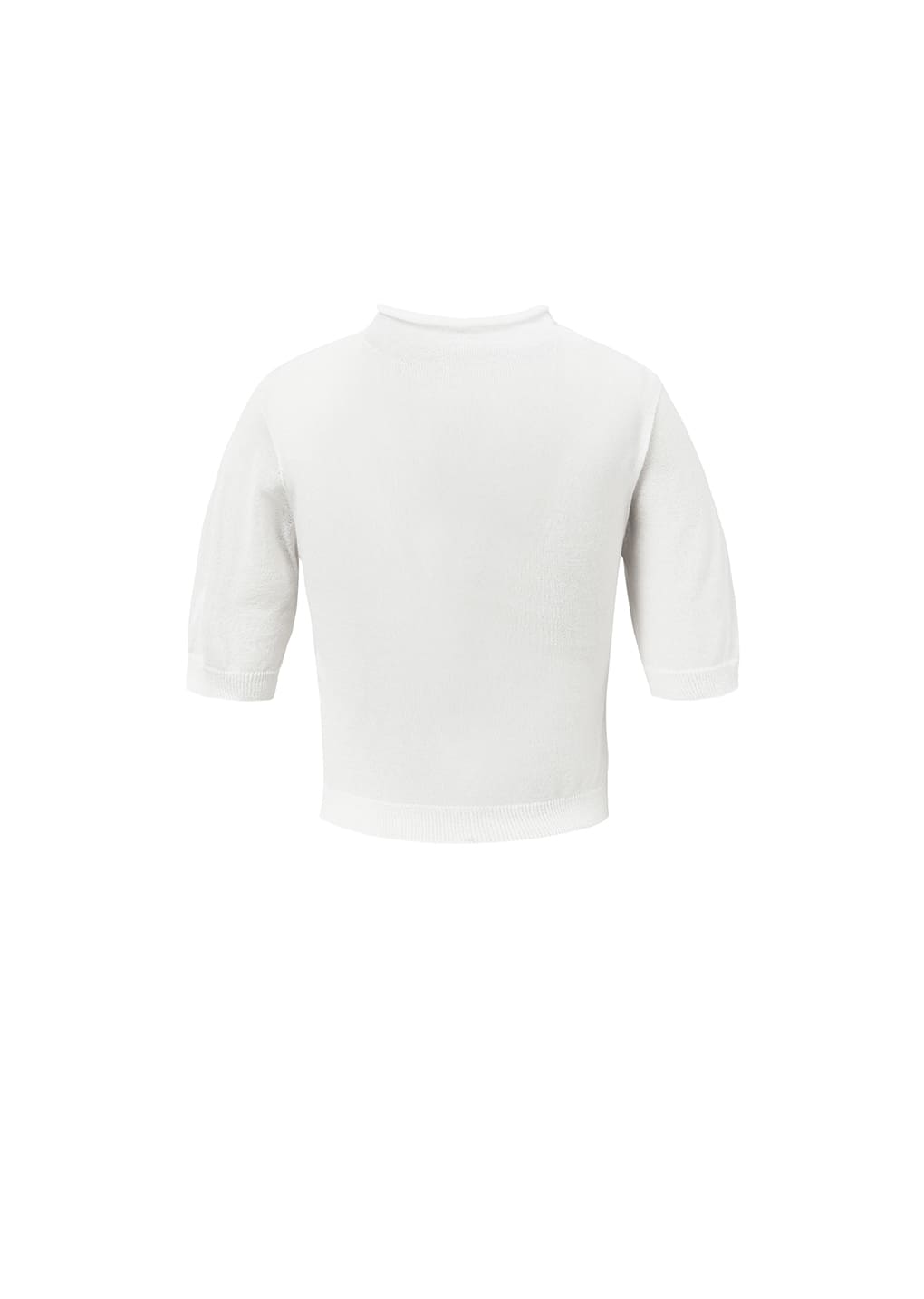 sheer cropped knit, white