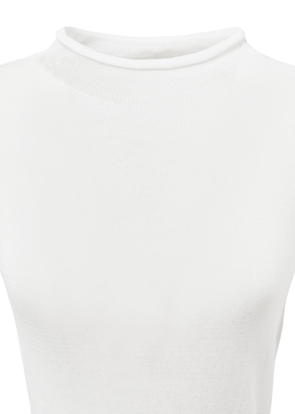 sheer cropped knit, white