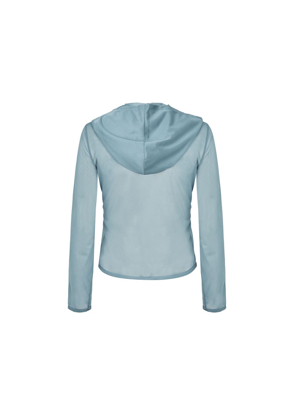 sheer hooded zip up jumper, mint