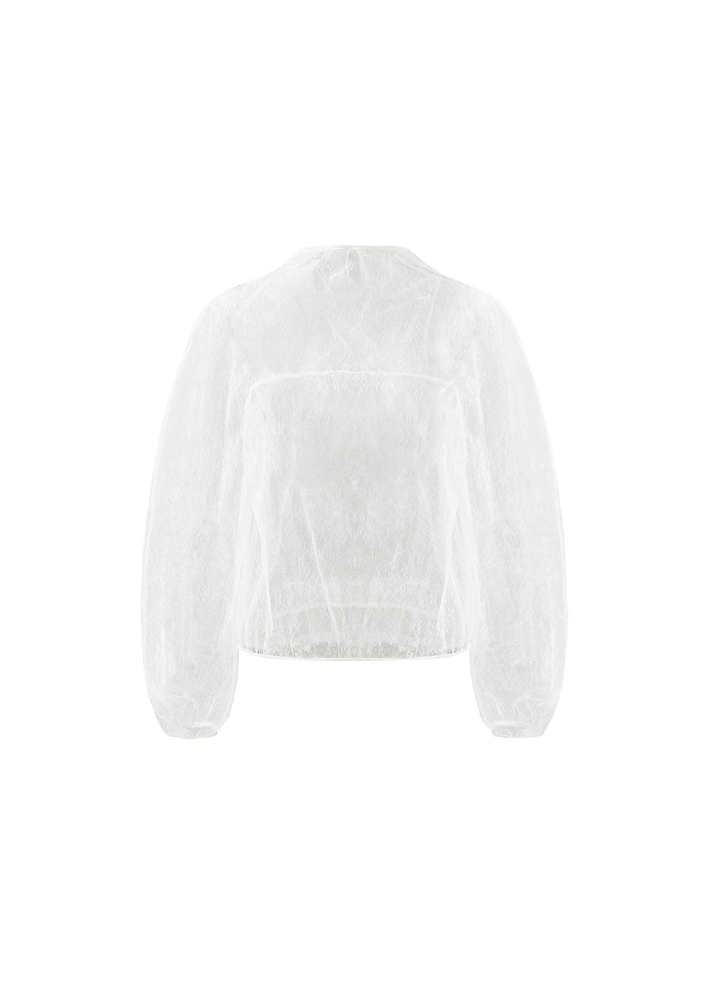 sheer lace mock neck top, white