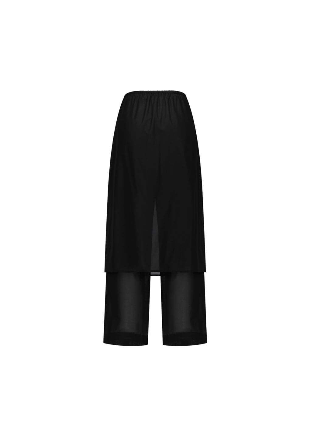 sheer layered pants, black