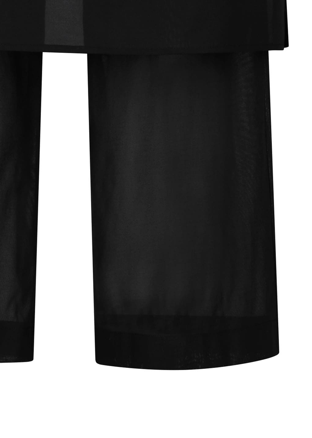 sheer layered pants, black