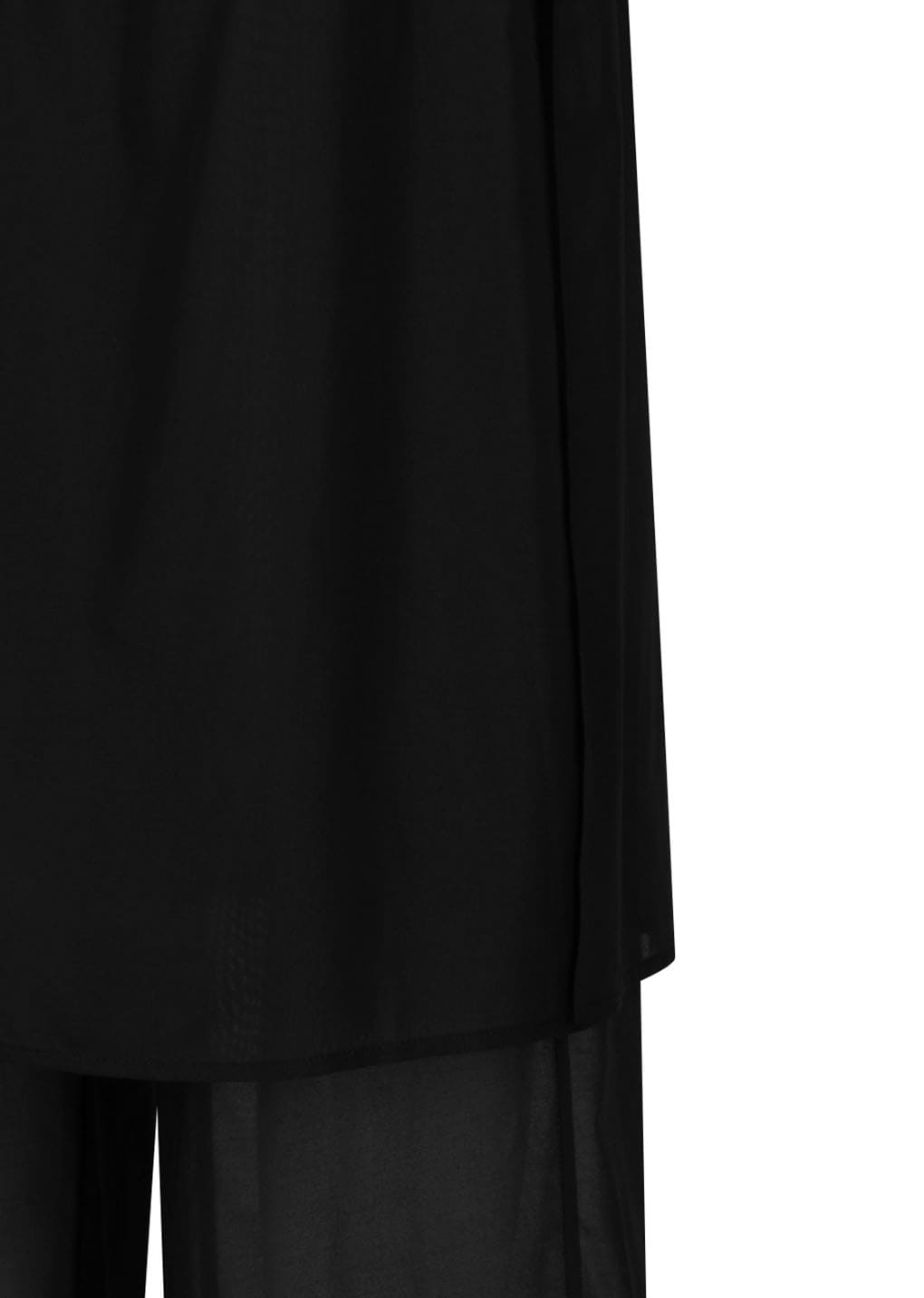 sheer layered pants, black