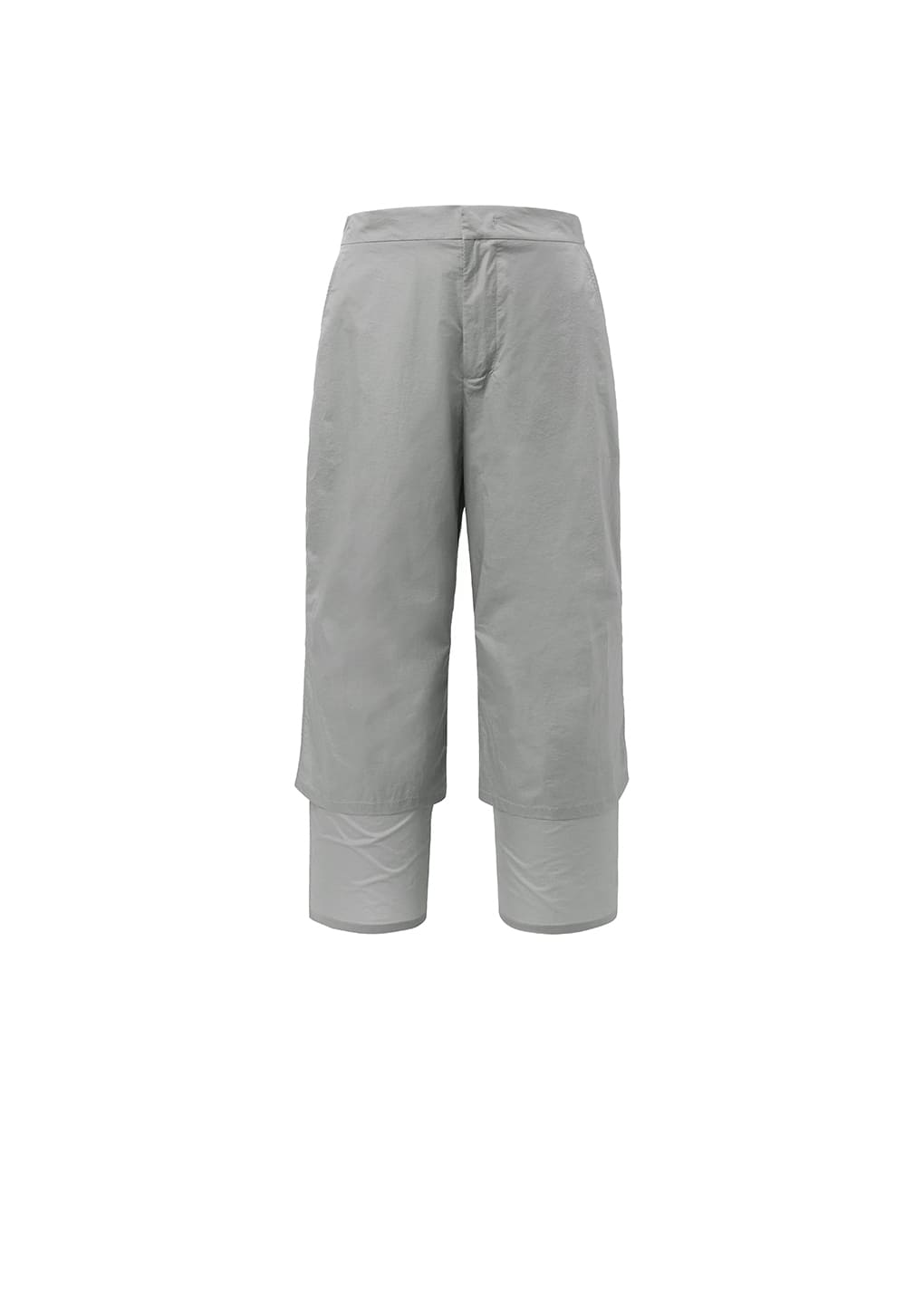 sheer layered pants, grey
